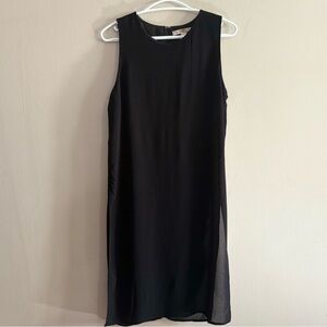 ✌️2/$10✌️Forever21 Black Sleeveless Crew Neck Sheer Sheath Tunic w High Slits